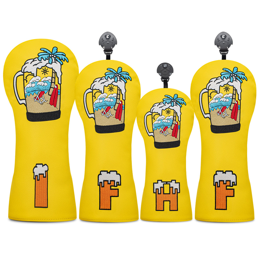 Beer & Coconut Embroidery Vacation-Style Golf Club Head Covers