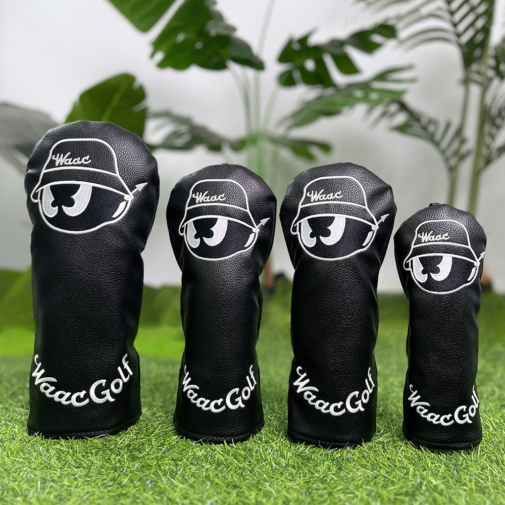 Golf Headcovers Golf Club Head Covers May The Course Be with You Style Elegant Embroidery Premium Leather Driver Fairway(FW) Wood Hybrid(UT) with Number Tags, Golf Mallet Putter Cover