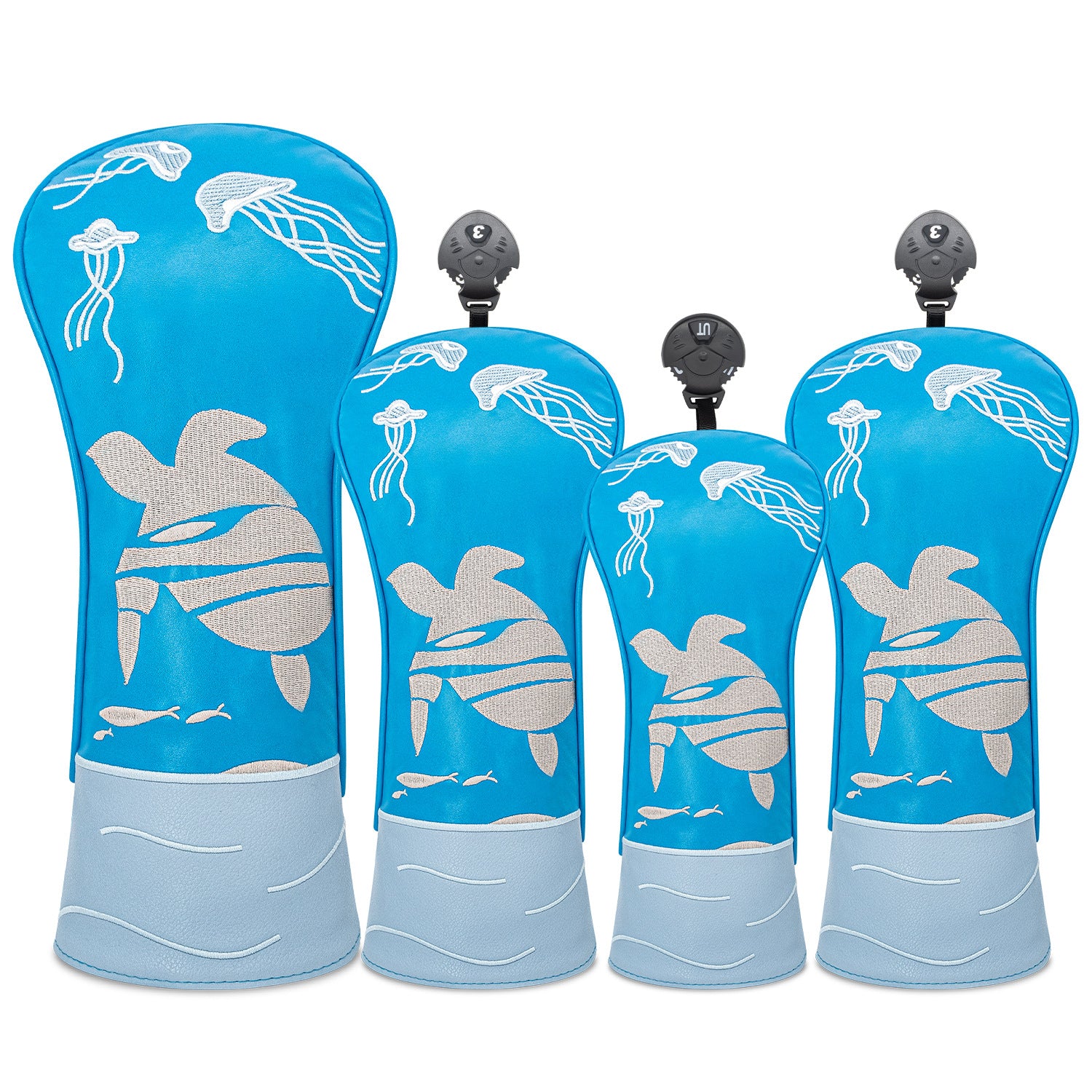 Awesome Golf Headcovers Blue Sea Turtle Embroidery Gift for Men Women