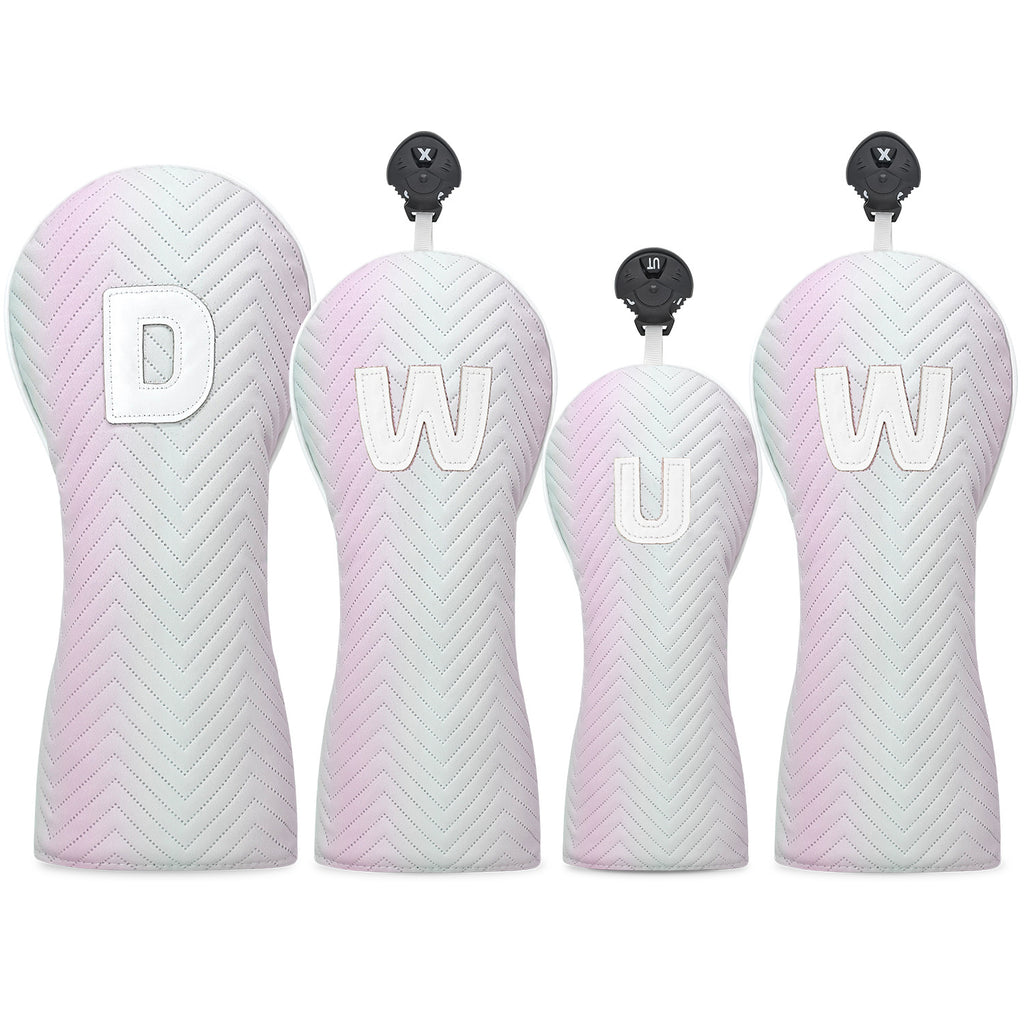 Women's Golf Club Covers Pink-Green Gradient Embroidery