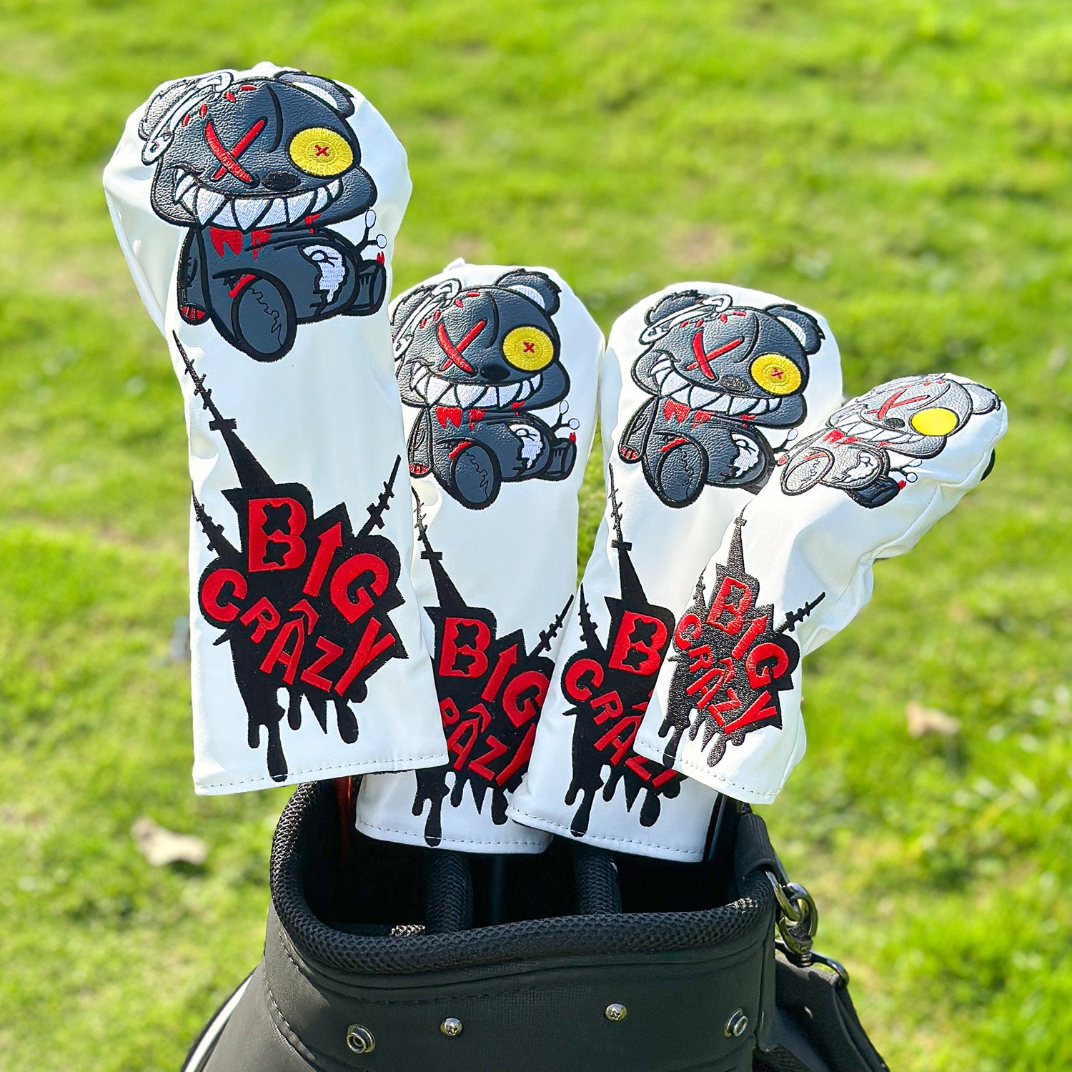 Crazy Bear Golf Head Covers 4-Piece PU Leather