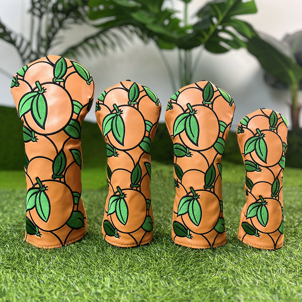 Golf Club Covers Orange Golf Head Cover Driver Covers Fairway Wood Headcover Hybrid Cover Leather Golf Headcover for Scotty Cameron Taylormade Titleist Odyssey