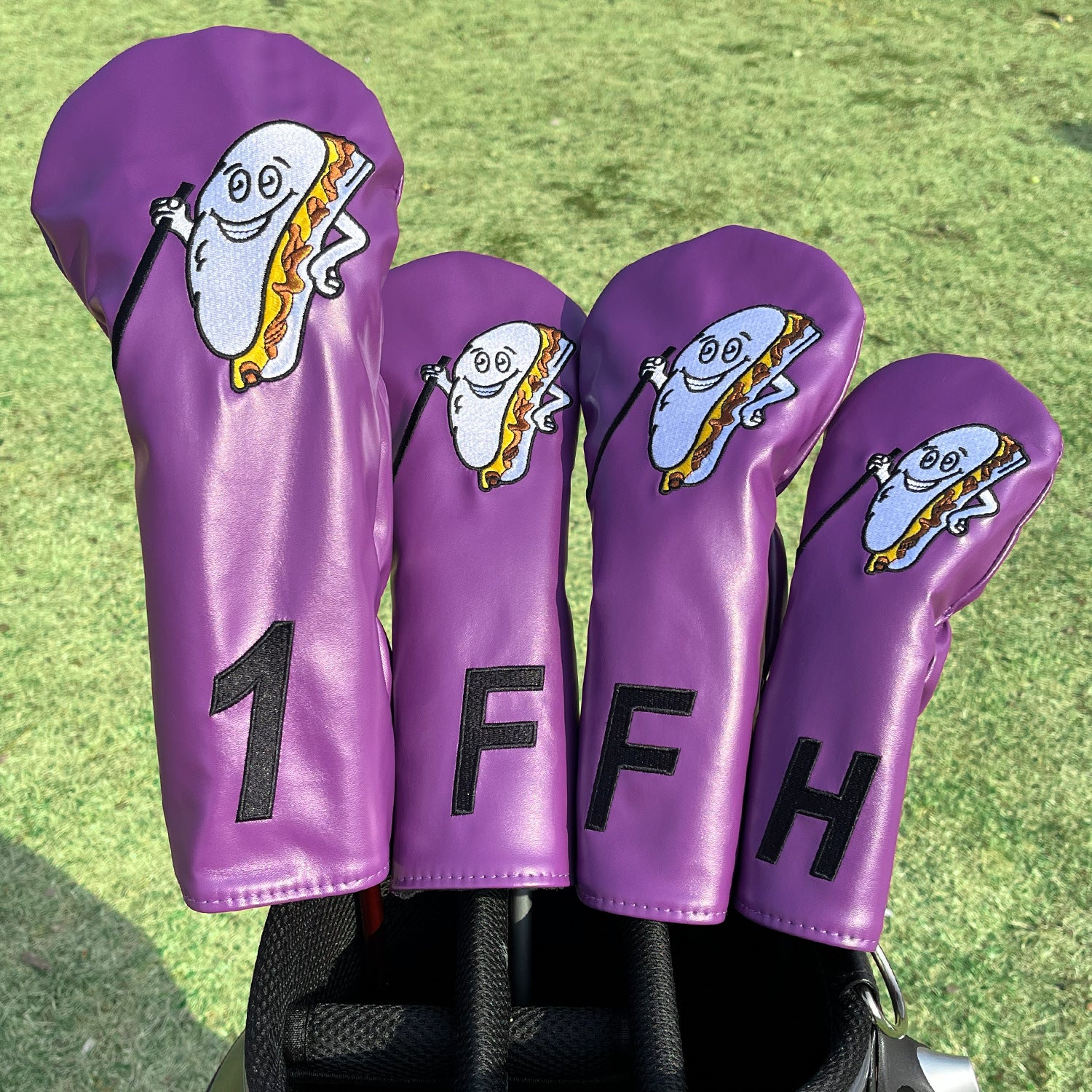 Fun Food Hot Dog Purple Golf Club Head Covers