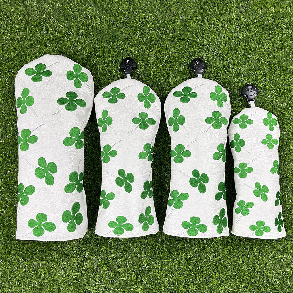 Golf Headcovers Live Lucky Golf Driver Covers Advanced Embroidery Fairway Wood  Premium Leather Shamrock Golf Club Covers