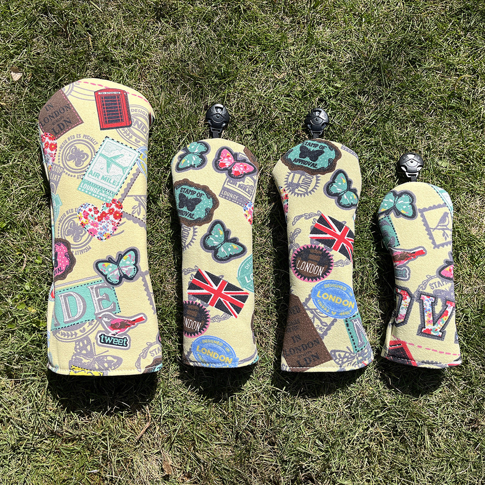 Colorful Printed Pattern Vintage Golf Club Covers