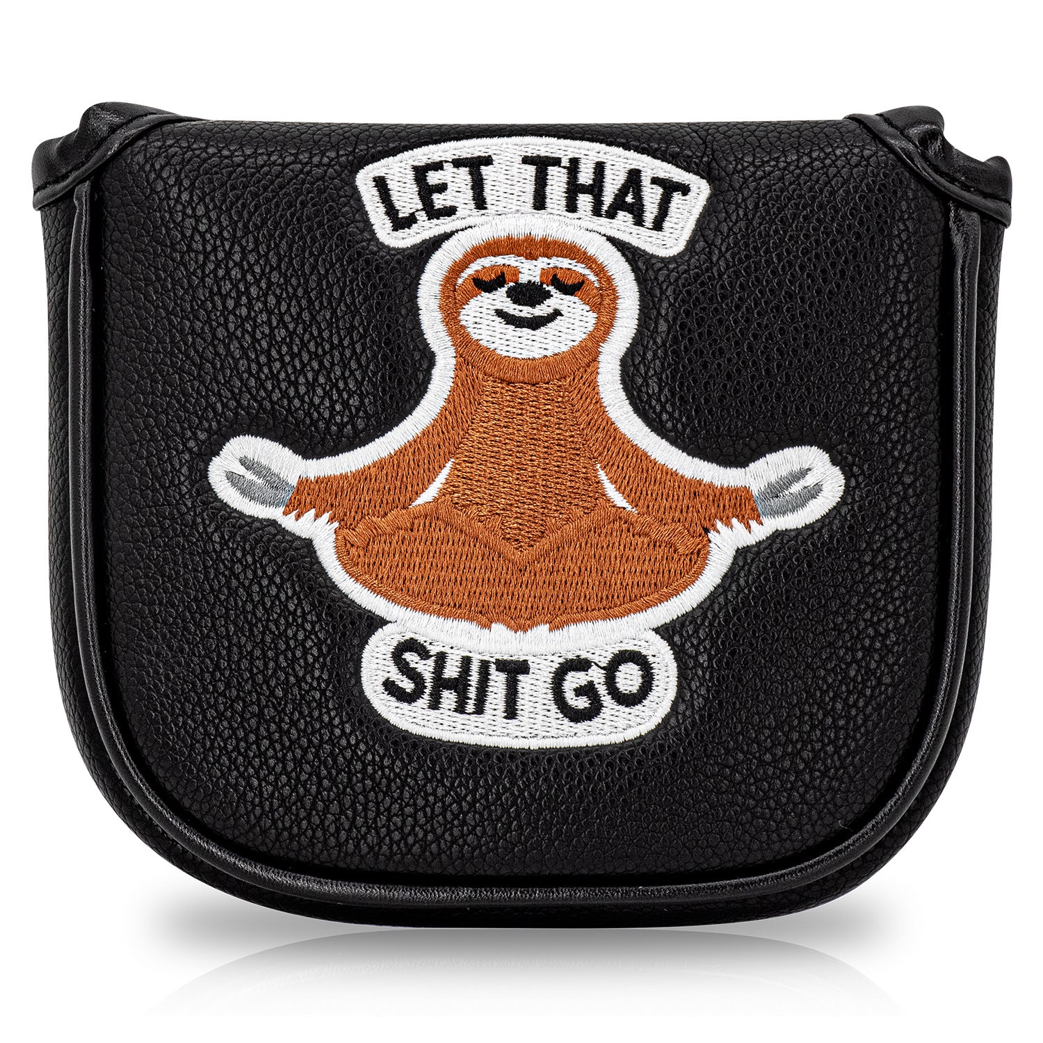 Golf Half Mallet Putter Cover Cartoon Embroidered Sloth  Magnetic Golf Head Covers