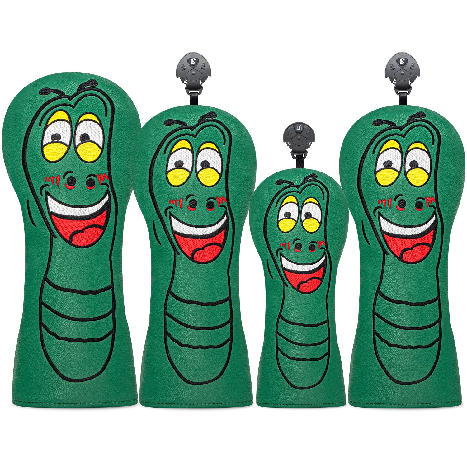 Fun Cartoon Green Worm Golf Club Head Covers