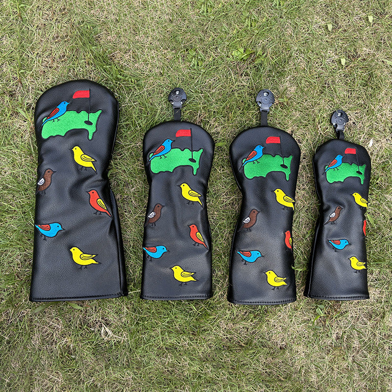 3D Embroidery of Green and Bird Animal Golf Club Covers