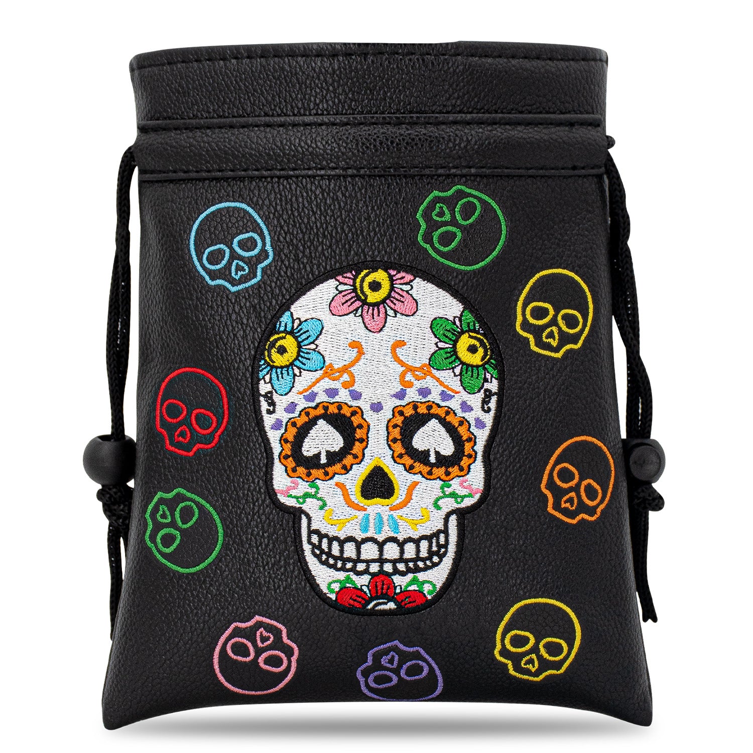 Golf Valuables Pouch USA skull embroidery Drawstring Bag