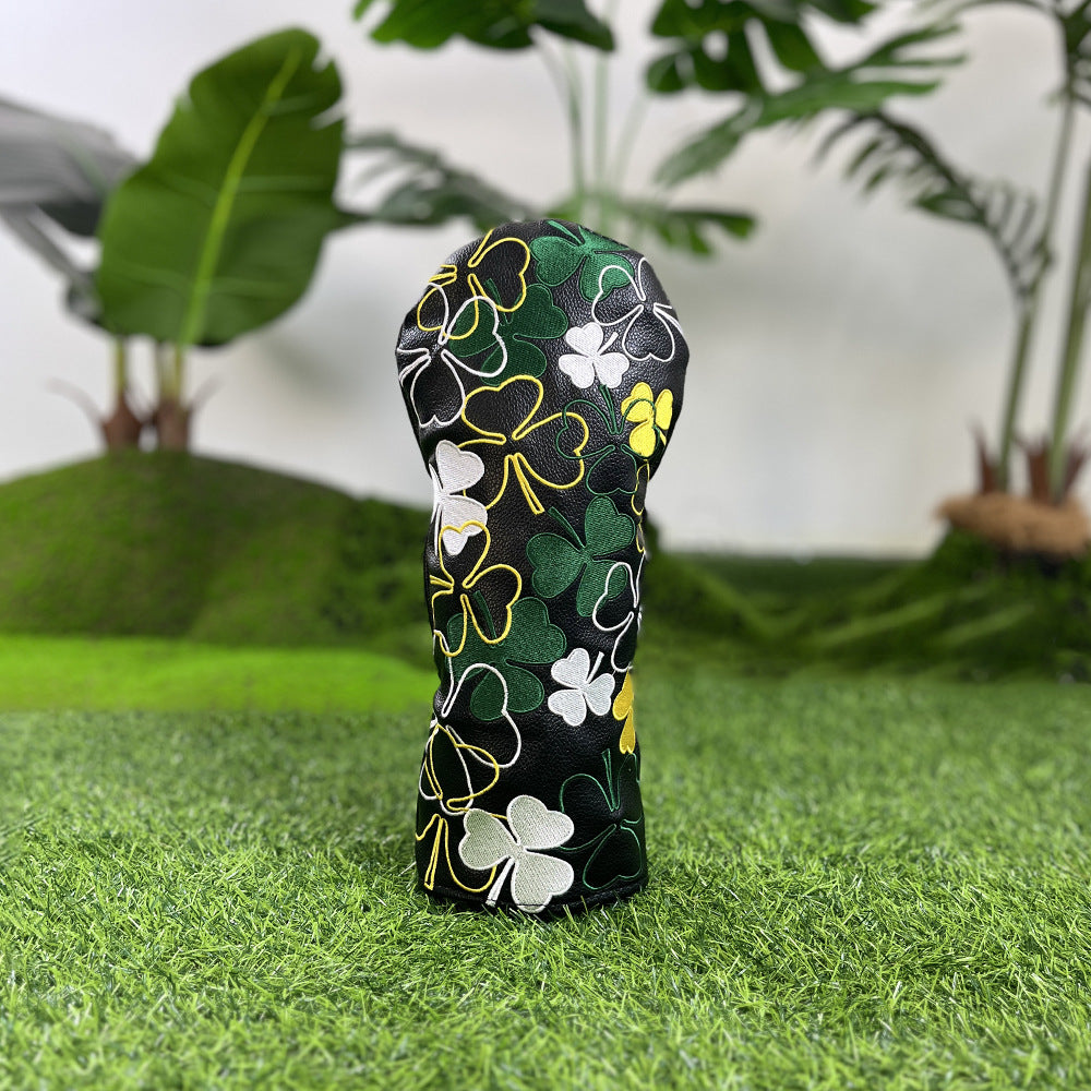Golf Headcovers Golf Club Head Covers Four Leaf Clover Good Luck Charm - Clover Style Premium Leather Driver Fairway(FW) Wood Hybrid(UT) with Number Tags