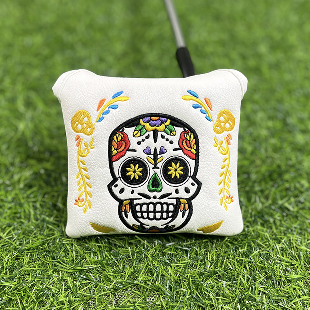 Personalized Day of the Dead Style skull putter cover