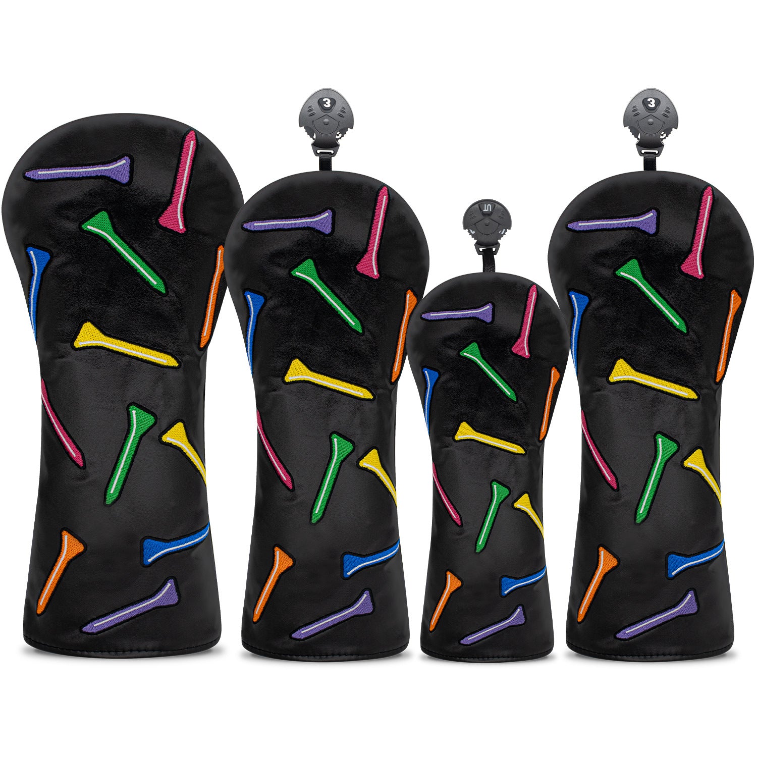 Colorful Golf Tees Custom Embroidered Golf Head Covers