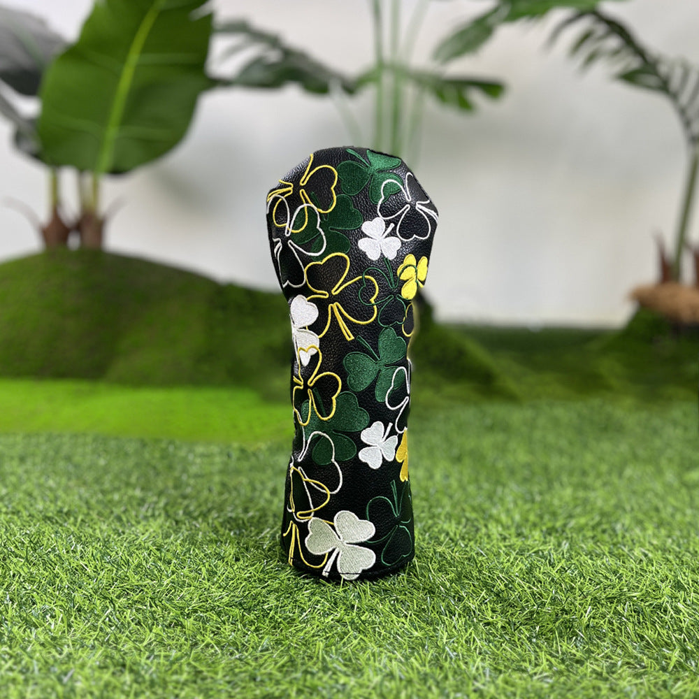 Golf Headcovers Golf Club Head Covers Four Leaf Clover Good Luck Charm - Clover Style Premium Leather Driver Fairway(FW) Wood Hybrid(UT) with Number Tags