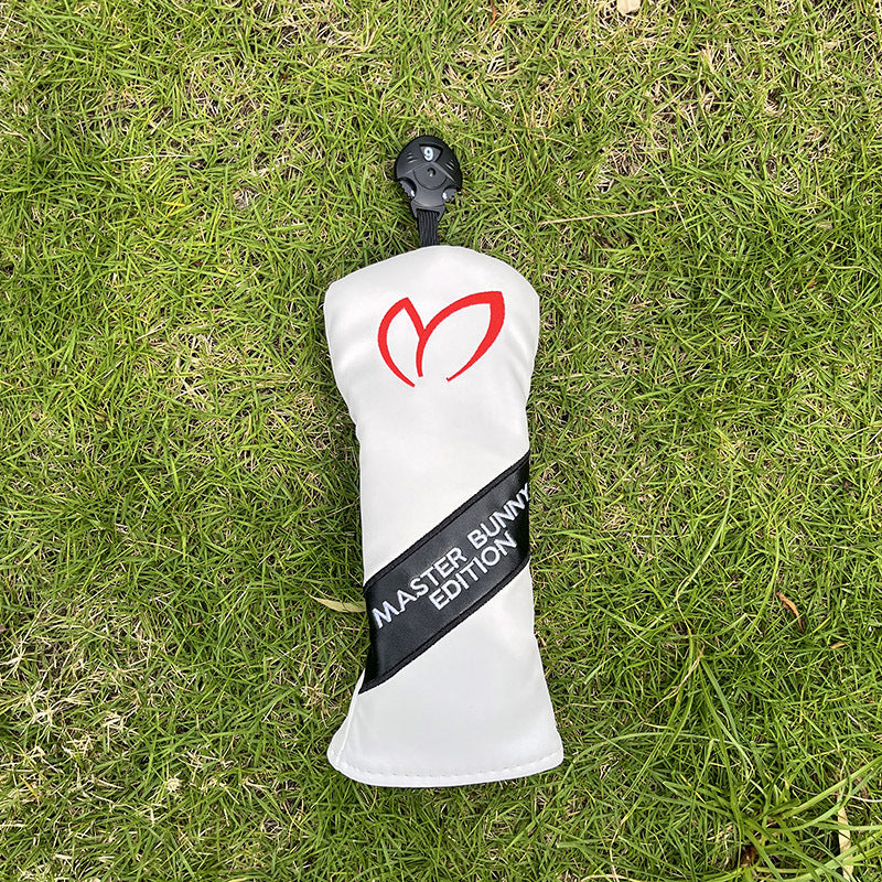 PU Leather Driver & Fairway Wood Headcover - White with Black, Premium Golf Accessory