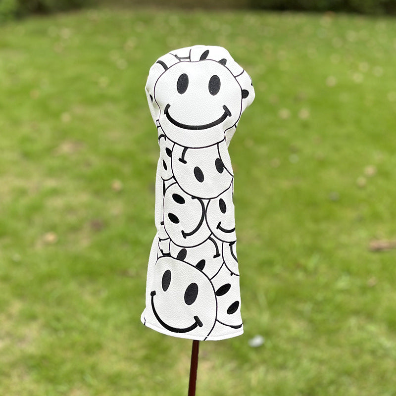 Funny Happy Smile Emoji Driver Headcovers - Smiley Face Club Covers for Golf Clubs, with Rubber Magnet for Secure Positioning and Quick Access, Magnetic Golf Accessories, Fits Most Golf Clubs