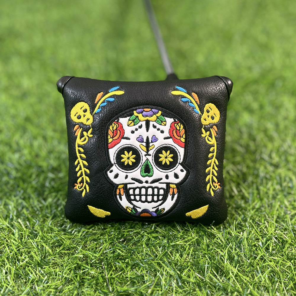 Personalized Day of the Dead Style skull putter cover