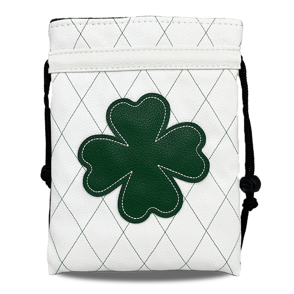 Golf Valuables Pouch,Golf Bag Pouch with Drawstrings Leather Tee Pouchs Bag