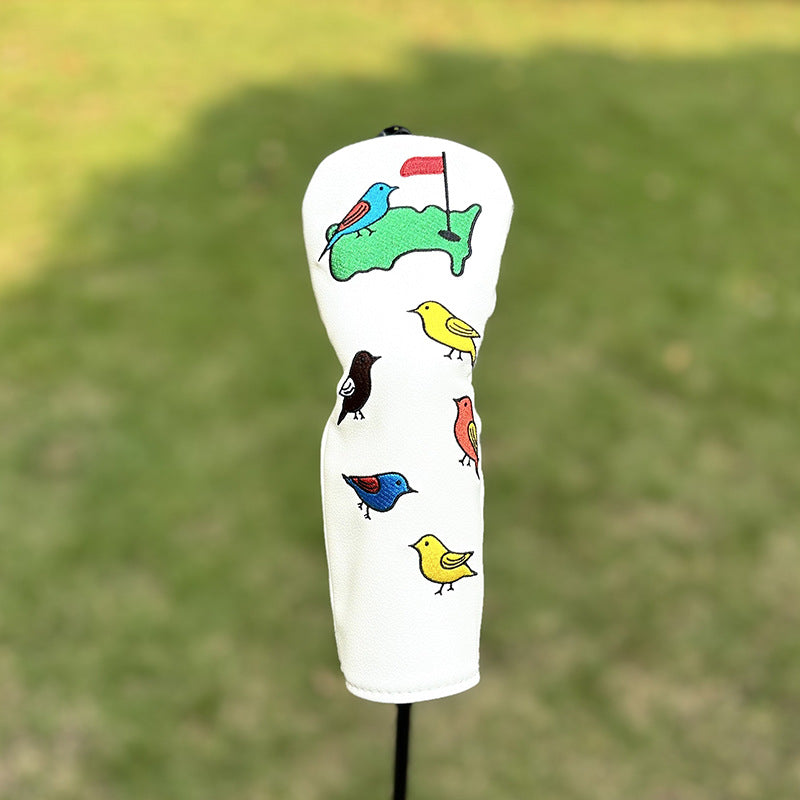 3D Embroidery of Green and Bird Animal Golf Club Covers