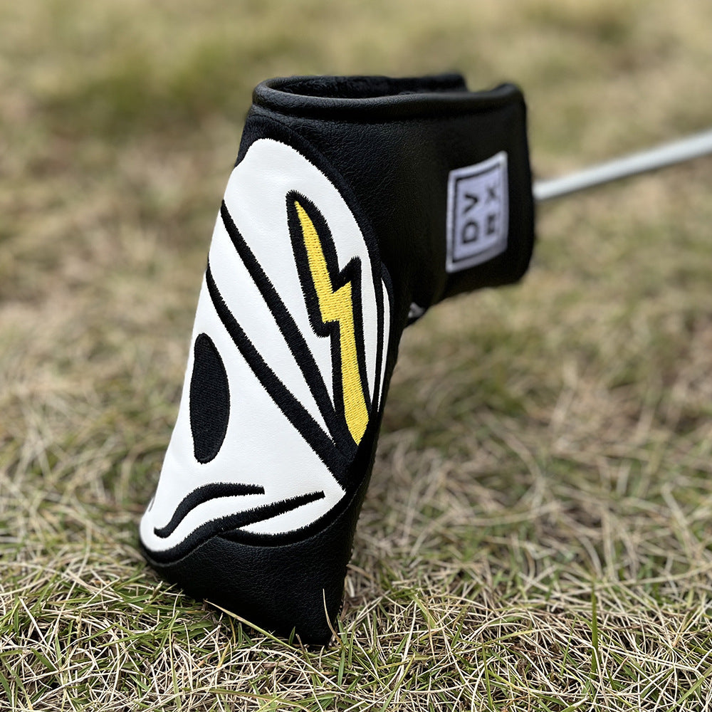 Black Golf Club Covers Skull Embroidery Driver Headcover Fairway 3 Wood Headcover Hybrid Headcover for Your Selection fits for All Brands