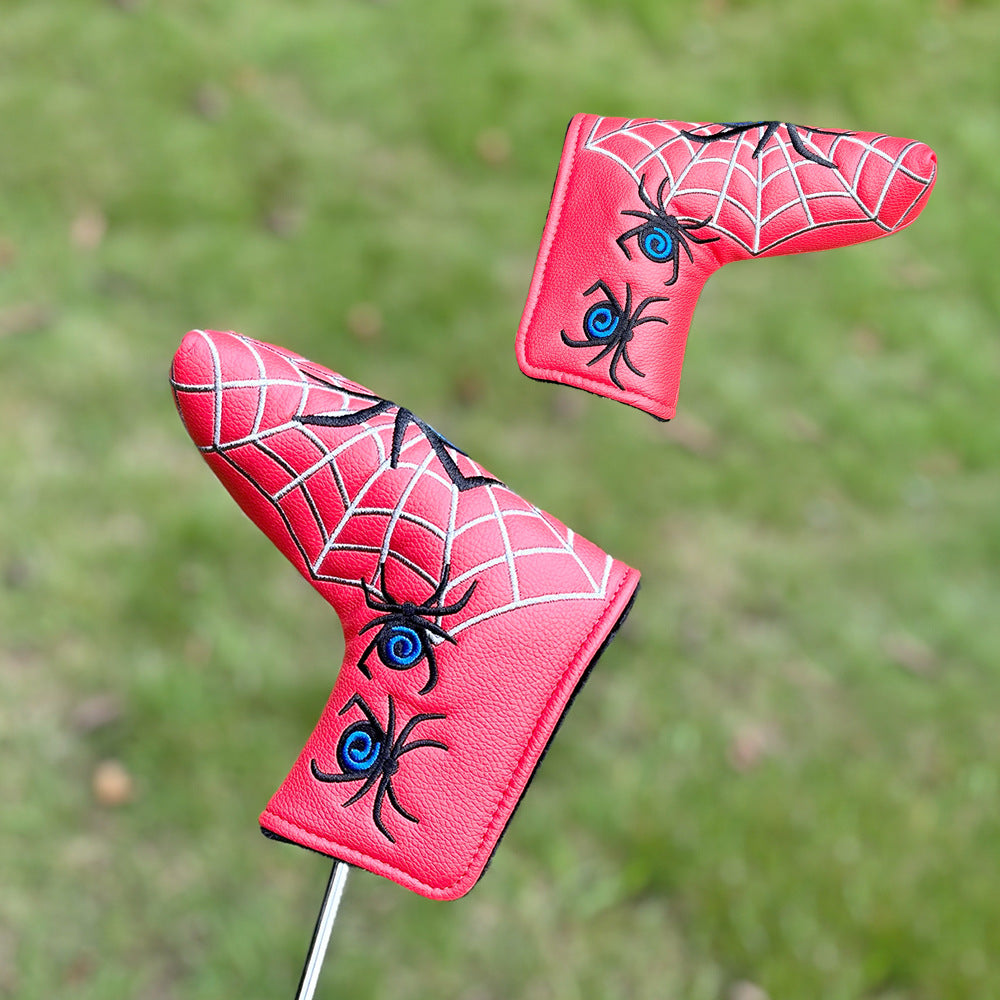 Personalized Spider-Man-themed blade putter headcovers