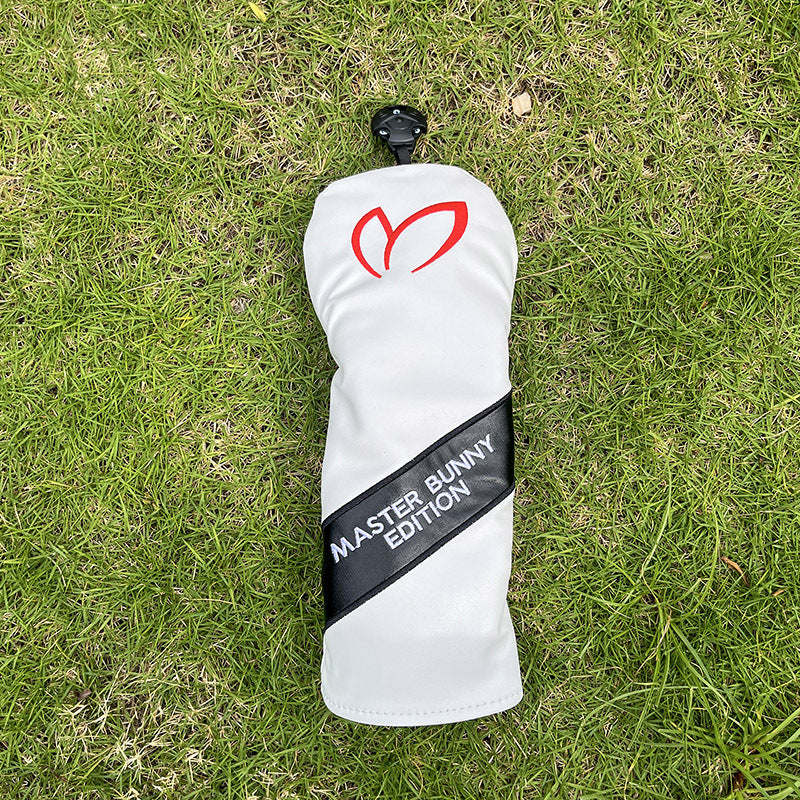 PU Leather Driver & Fairway Wood Headcover - White with Black, Premium Golf Accessory