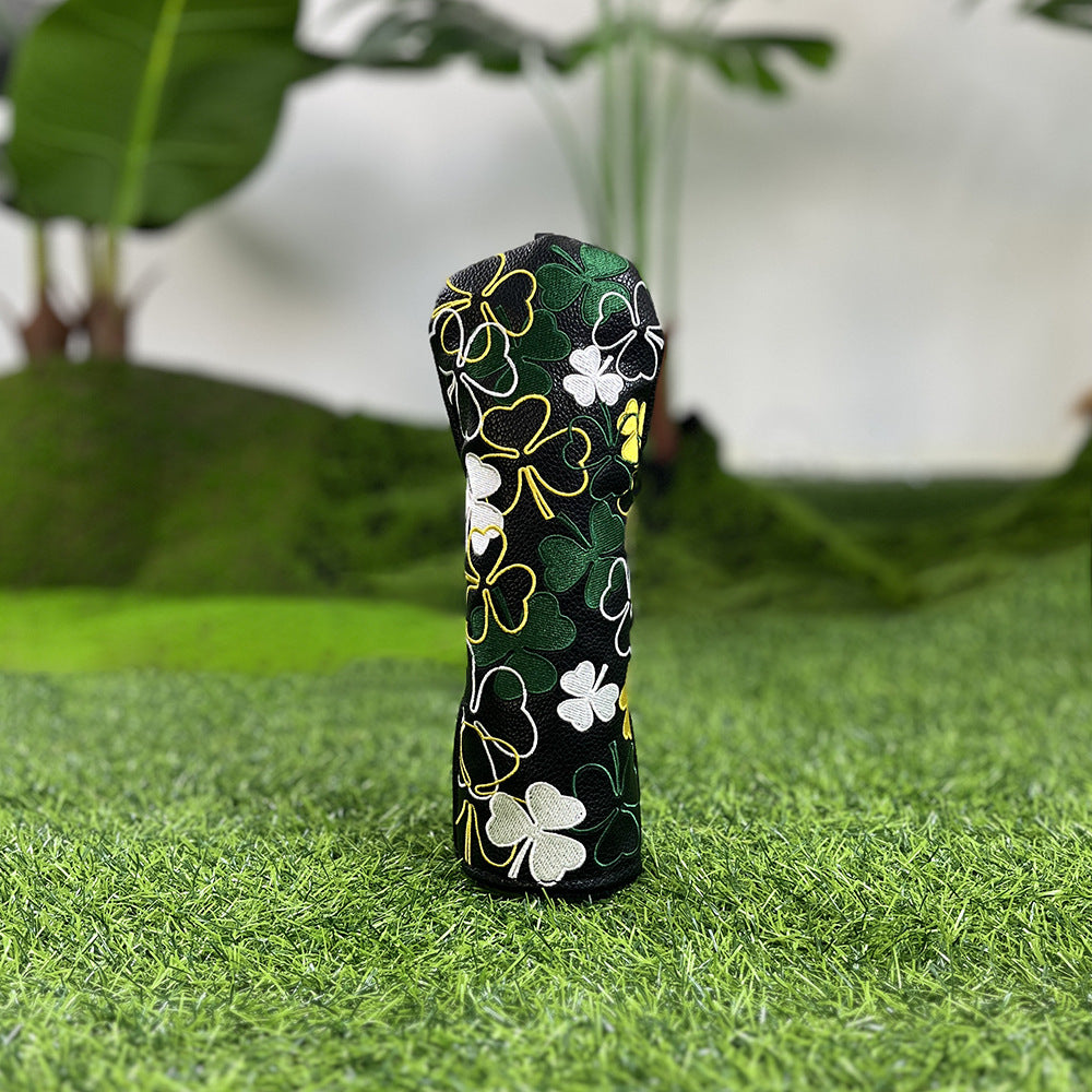 Golf Headcovers Golf Club Head Covers Four Leaf Clover Good Luck Charm - Clover Style Premium Leather Driver Fairway(FW) Wood Hybrid(UT) with Number Tags
