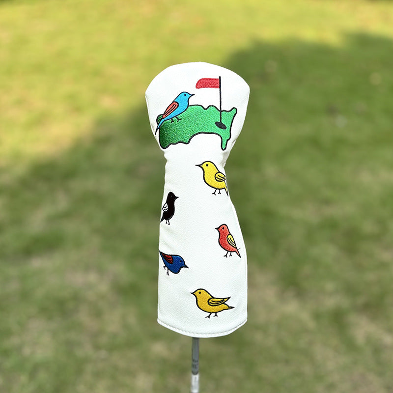 Funny Golf Club Head Cover Driver Headcover Fairway Wood Headcover Hybrid Club Cute Bird Embroidered Unisex Golf Club Cover