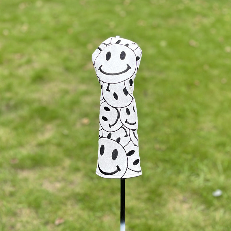 Funny Happy Smile Emoji Driver Headcovers - Smiley Face Club Covers for Golf Clubs, with Rubber Magnet for Secure Positioning and Quick Access, Magnetic Golf Accessories, Fits Most Golf Clubs