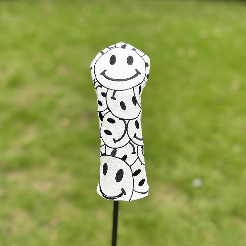 Funny Happy Smile Emoji Driver Headcovers - Smiley Face Club Covers for Golf Clubs, with Rubber Magnet for Secure Positioning and Quick Access, Magnetic Golf Accessories, Fits Most Golf Clubs