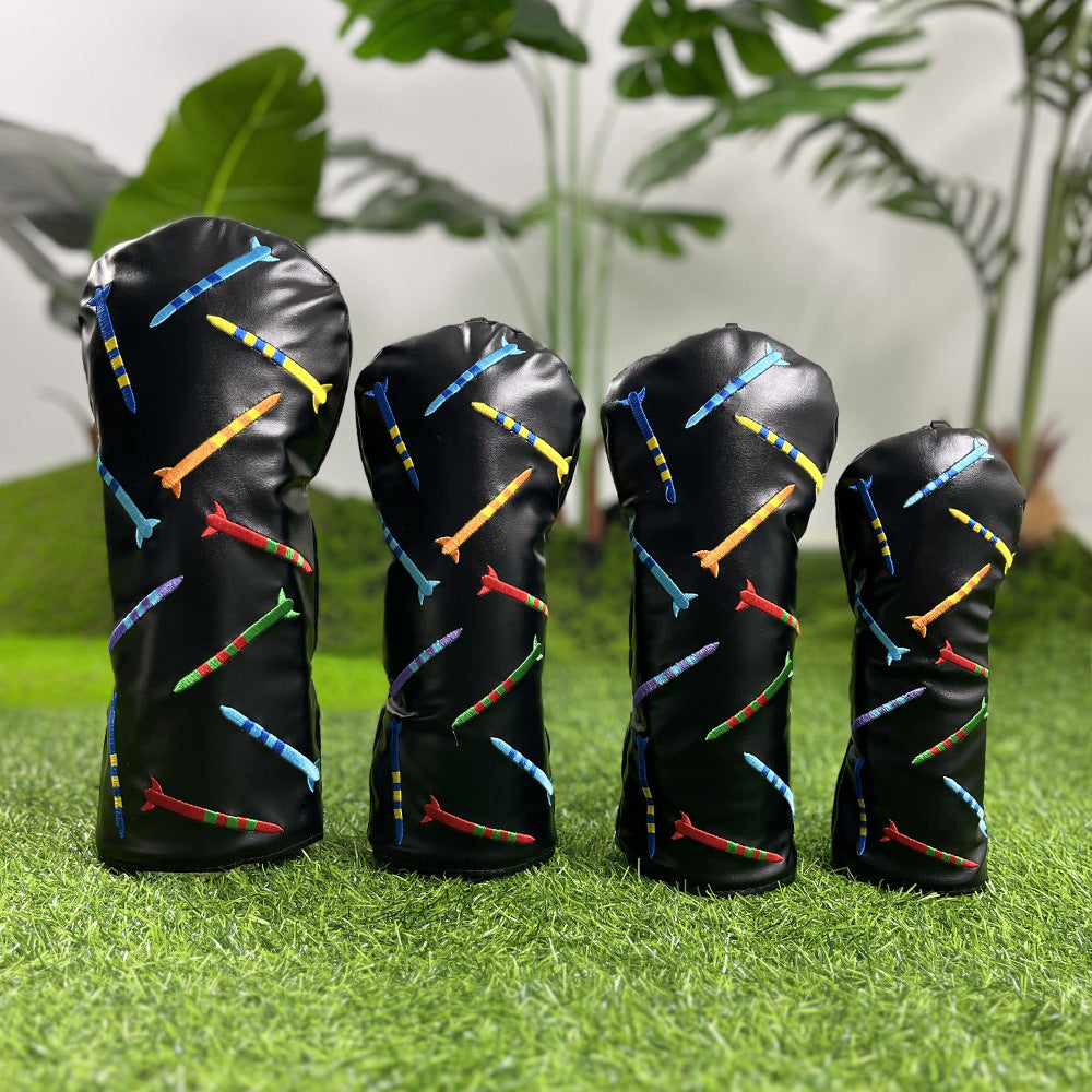 Colorful Nail Embroidered Pattern Personalised Golf Head Covers