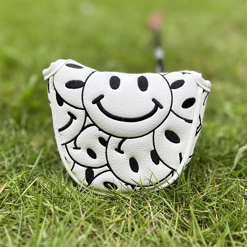 Funny Happy Smile Emoji Driver Headcovers - Smiley Face Club Covers for Golf Clubs, with Rubber Magnet for Secure Positioning and Quick Access, Magnetic Golf Accessories, Fits Most Golf Clubs