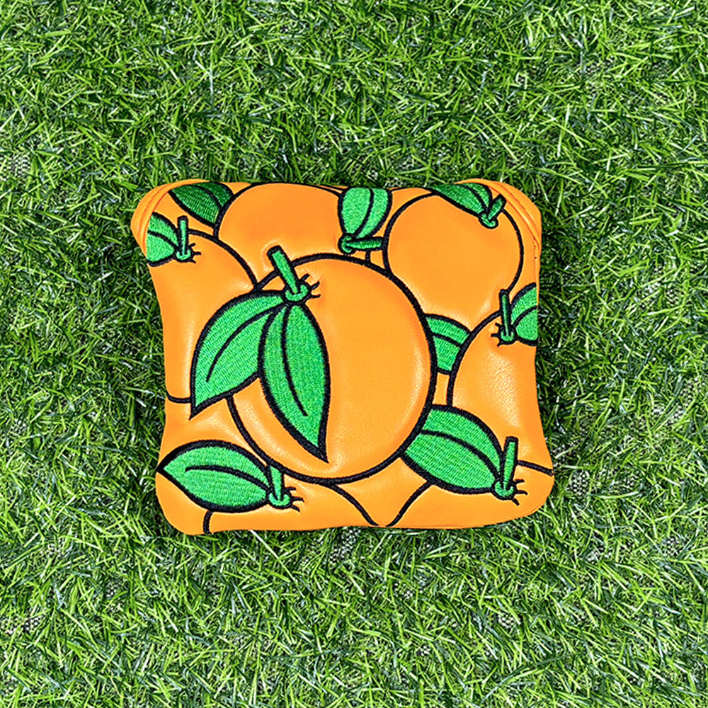 Golf Club Covers Orange Golf Head Cover Driver Covers Fairway Wood Headcover Hybrid Cover Leather Golf Headcover for Scotty Cameron Taylormade Titleist Odyssey