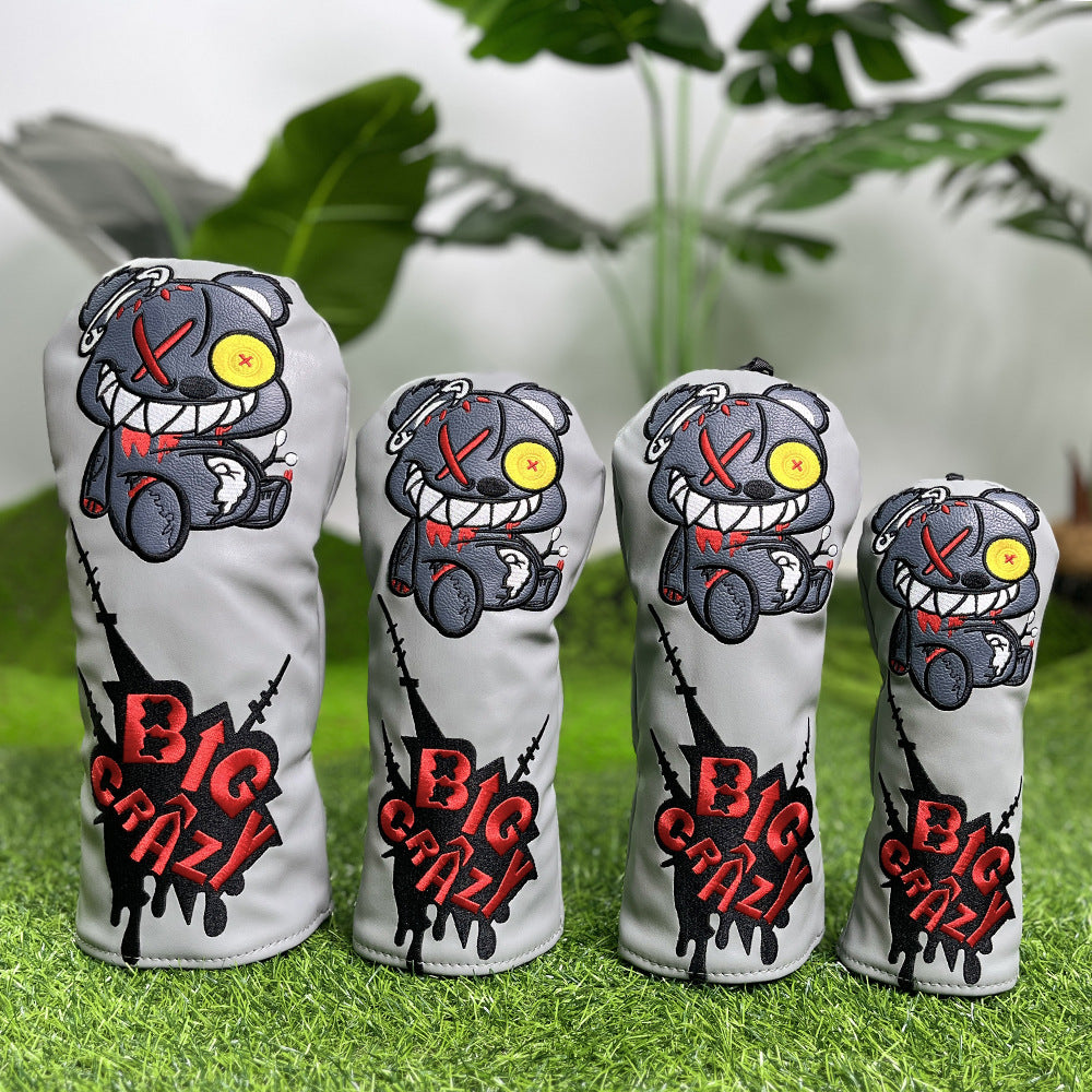 Crazy Bear Golf Head Covers 4-Piece PU Leather