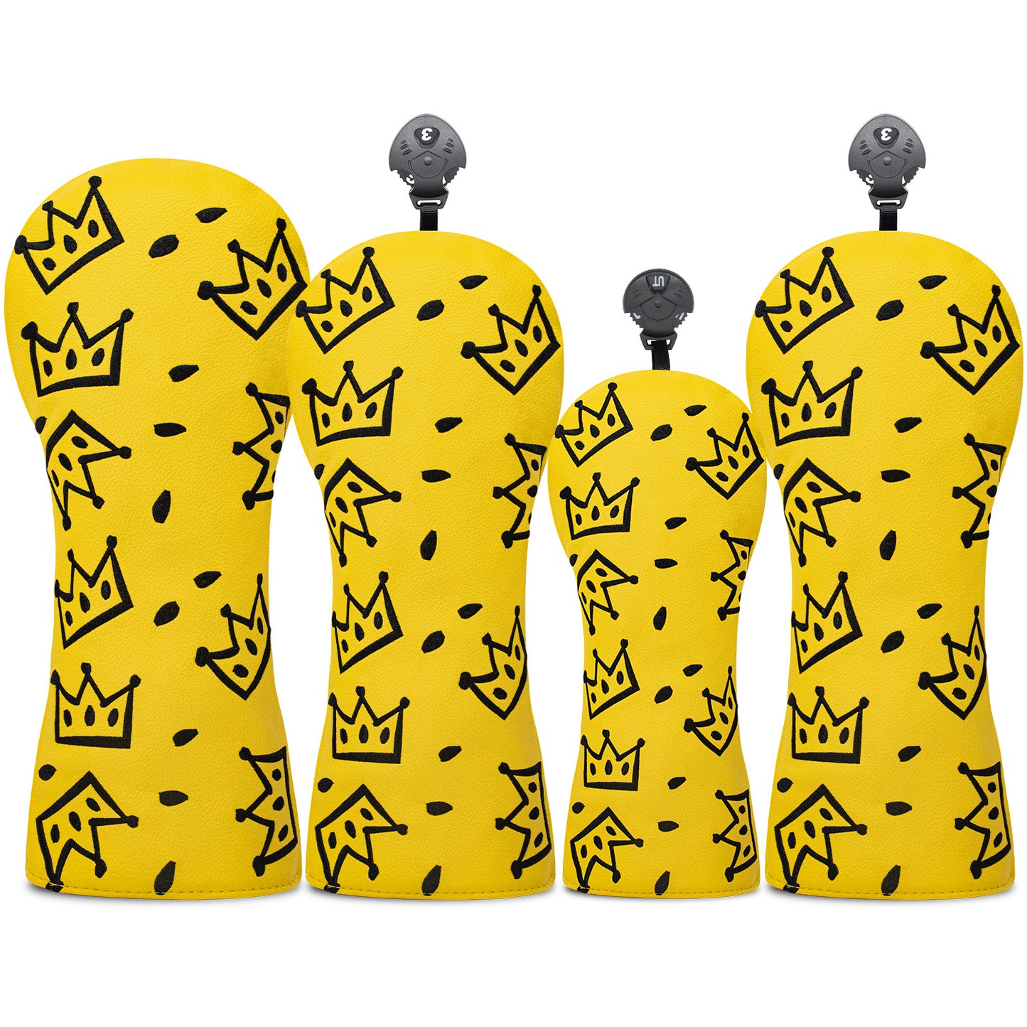 Golf Club Head Covers,4pcs or 1pc USA Golf Head Covers for Woods and Driver Fairway Hybrid - PU Leather Mallet Blade Putter for Men Women Golf Enthusiast