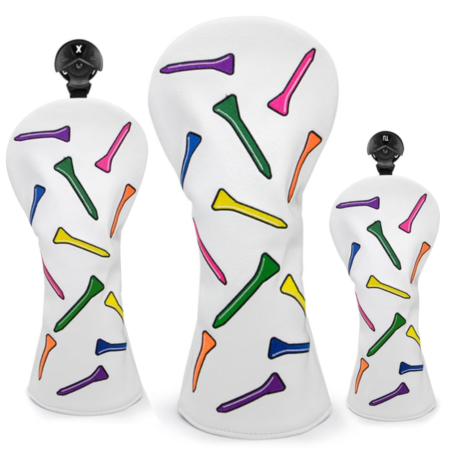 Colorful Golf Tees Custom Embroidered Golf Head Covers