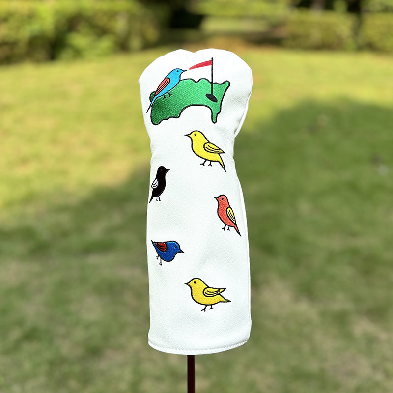 Funny Golf Club Head Cover Driver Headcover Fairway Wood Headcover Hybrid Club Cute Bird Embroidered Unisex Golf Club Cover