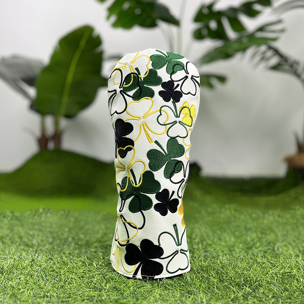 Golf Headcovers Golf Club Head Covers Four Leaf Clover Good Luck Charm - Clover Style Premium Leather Driver Fairway(FW) Wood Hybrid(UT) with Number Tags