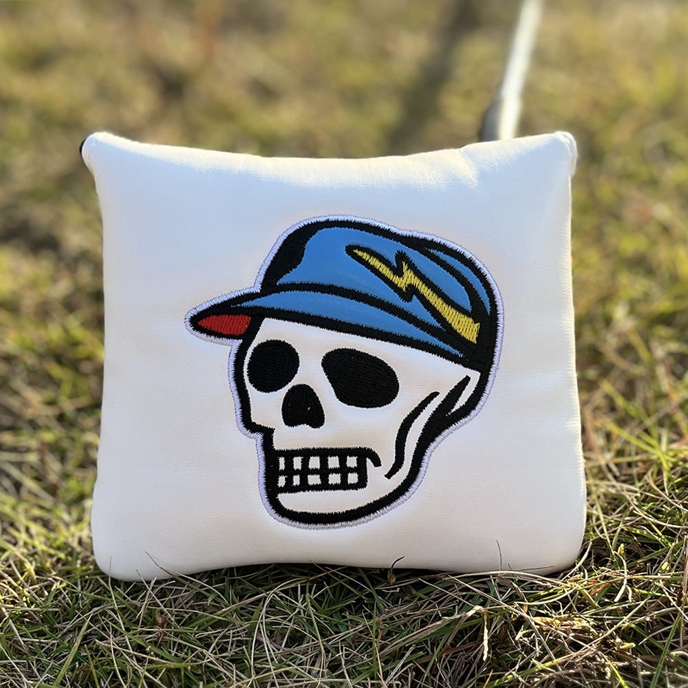 Black Golf Club Covers Skull Embroidery Driver Headcover Fairway 3 Wood Headcover Hybrid Headcover for Your Selection fits for All Brands