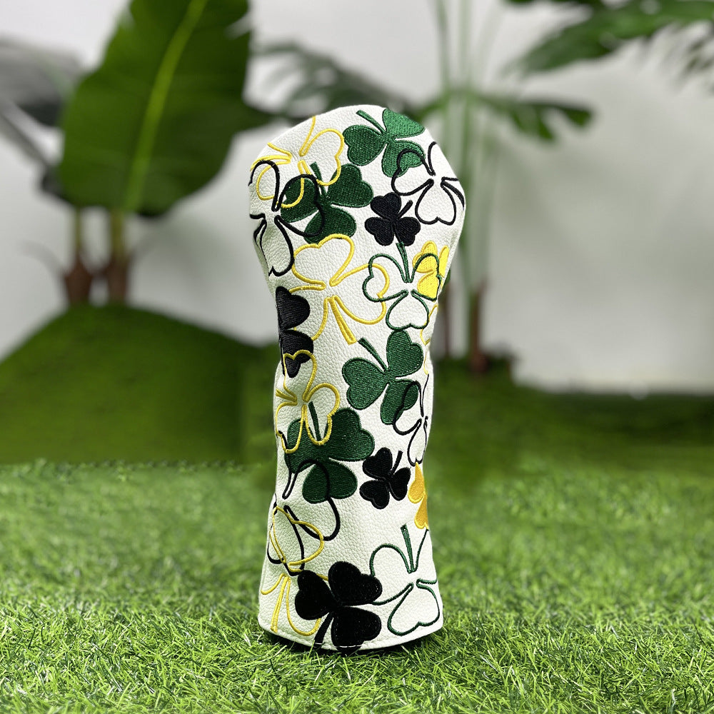 Golf Headcovers Golf Club Head Covers Four Leaf Clover Good Luck Charm - Clover Style Premium Leather Driver Fairway(FW) Wood Hybrid(UT) with Number Tags