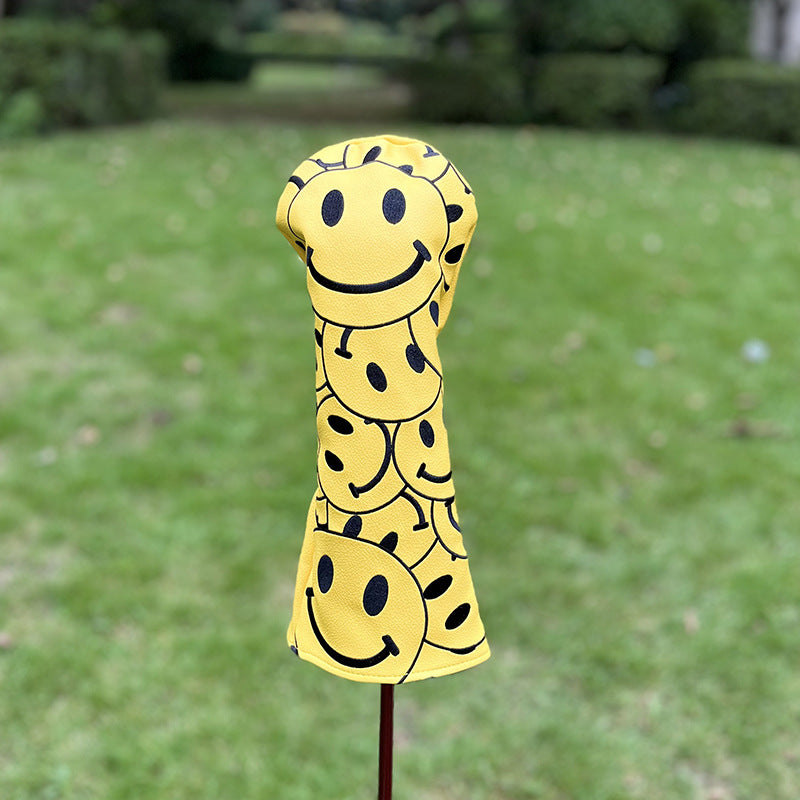 Funny Happy Smile Emoji Driver Headcovers - Smiley Face Club Covers for Golf Clubs, with Rubber Magnet for Secure Positioning and Quick Access, Magnetic Golf Accessories, Fits Most Golf Clubs