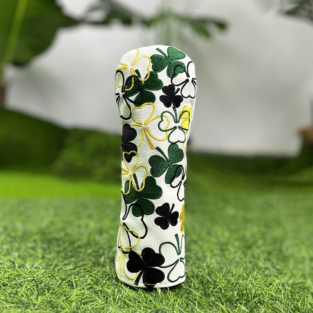 Golf Headcovers Golf Club Head Covers Four Leaf Clover Good Luck Charm - Clover Style Premium Leather Driver Fairway(FW) Wood Hybrid(UT) with Number Tags