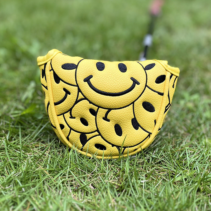 Funny Happy Smile Emoji Driver Headcovers - Smiley Face Club Covers for Golf Clubs, with Rubber Magnet for Secure Positioning and Quick Access, Magnetic Golf Accessories, Fits Most Golf Clubs