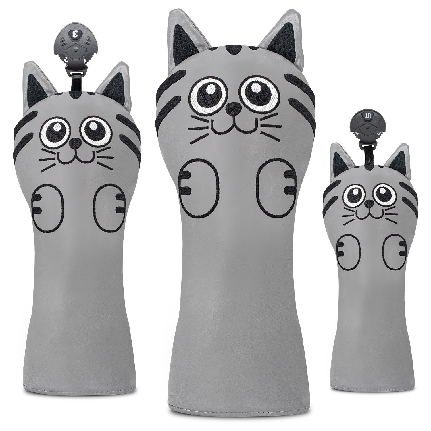 Cute Cartoon Cat Golf Club Head Covers  for Men Women