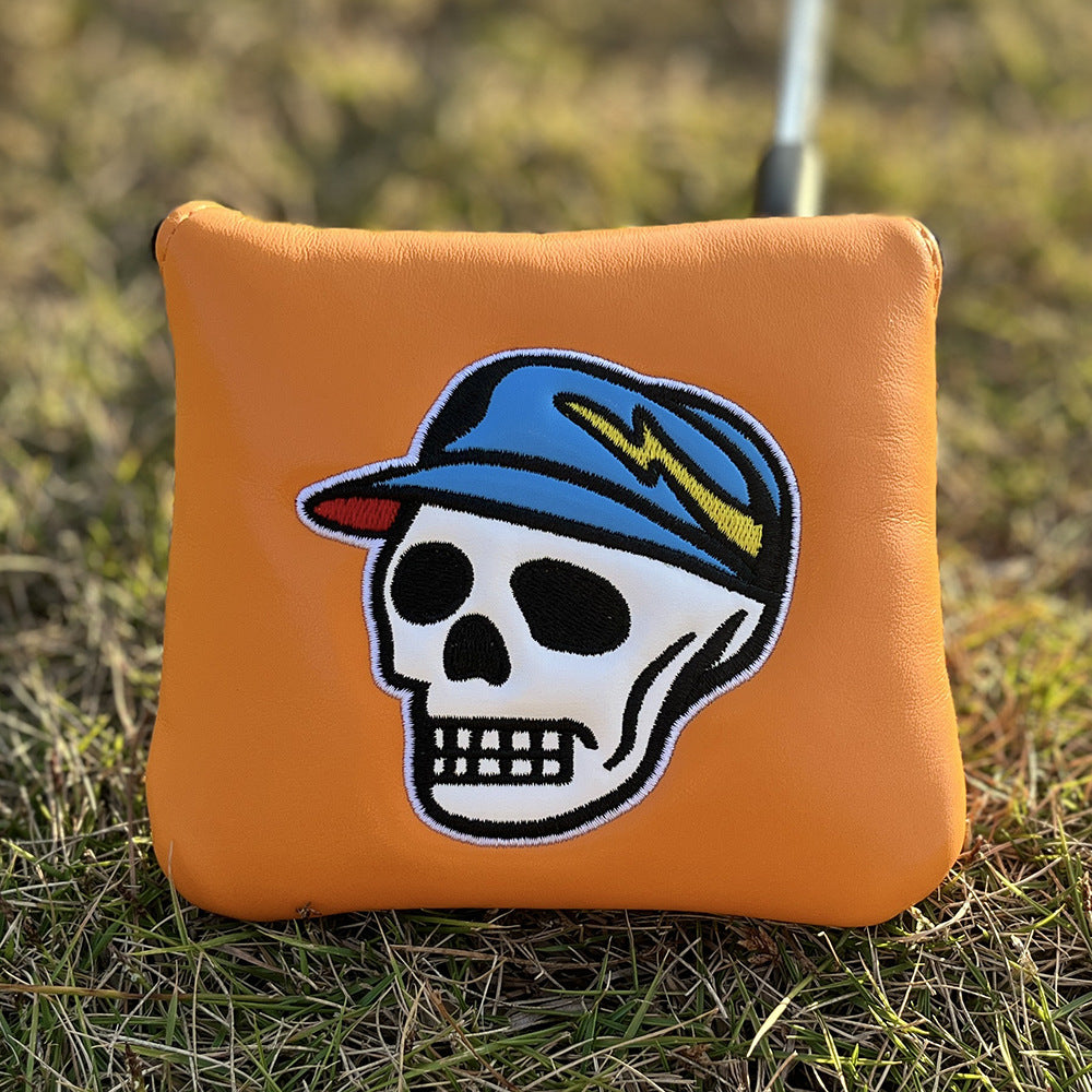 Black Golf Club Covers Skull Embroidery Driver Headcover Fairway 3 Wood Headcover Hybrid Headcover for Your Selection fits for All Brands