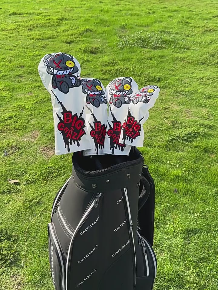 Crazy Bear Golf Head Covers 4-Piece PU Leather