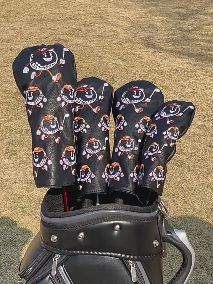 Cartoon Golf Ball Embroidery Personalised Golf Head Covers