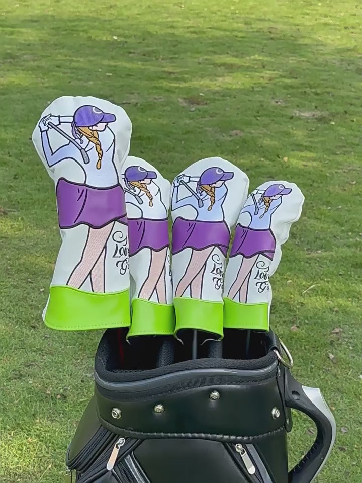 Cartoon Sporty Girl Golf Club Head Covers, Ideal Christmas Gifts for Women