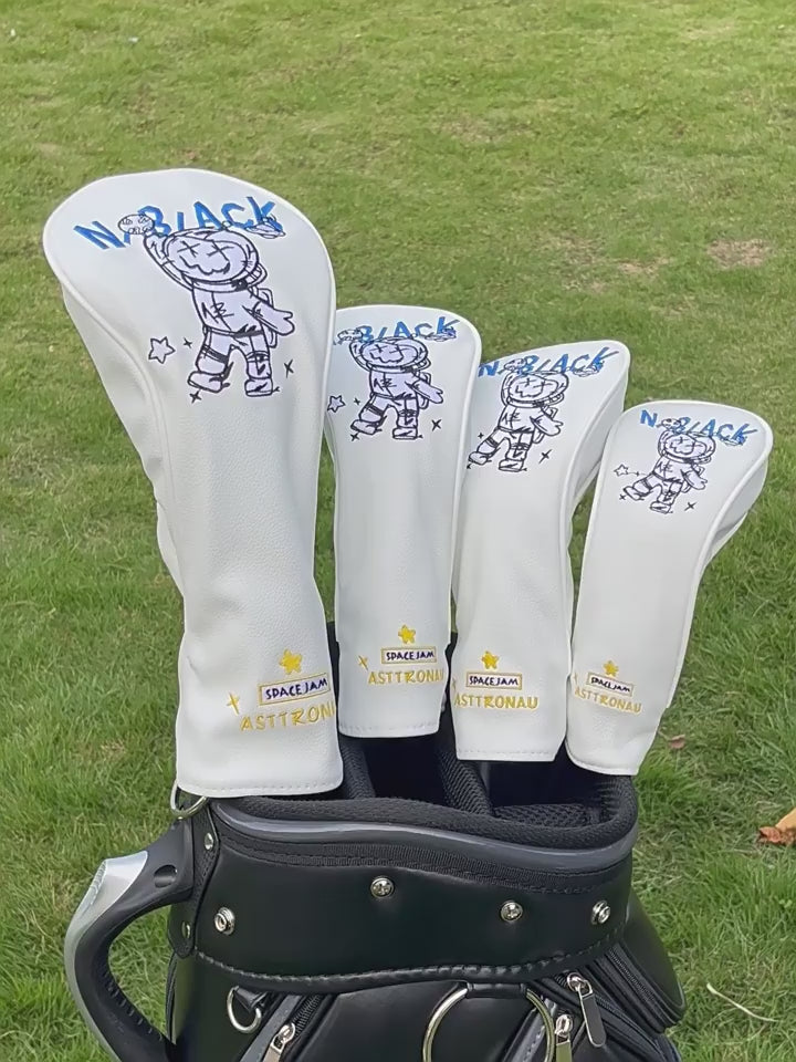 Cartoon Astronaut Embroidered Golf Driver Head Covers