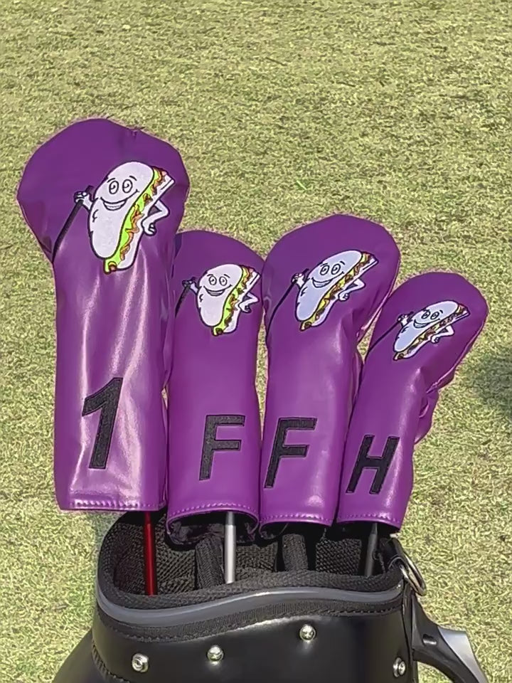 Fun Food Hot Dog Purple Golf Club Head Covers