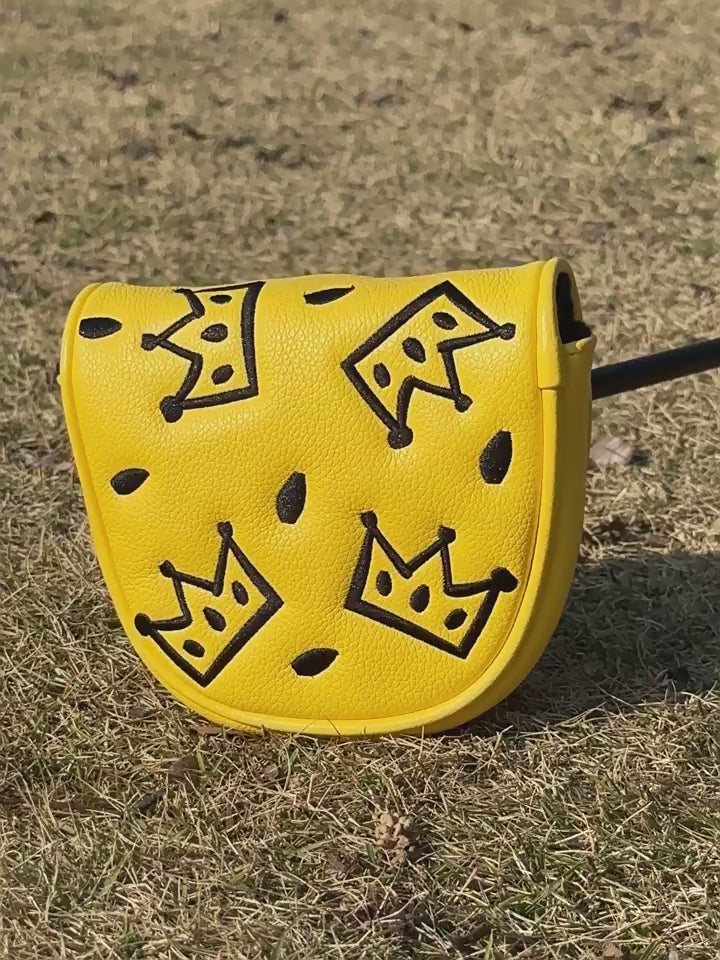 Square Putter Cover Crown Embroidery PU Leather